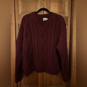 Princess Polly Burgundy Cable Knit Sweater